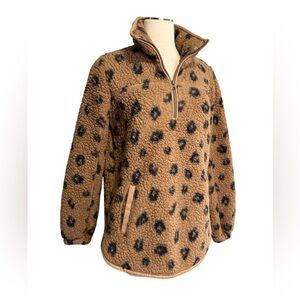 Abercrombie & Fitch Faux Shearling Leopard Print Jacket - Medium